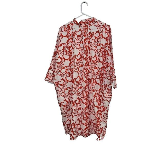 BEECHTREE SHIRT Multiprint Red White Oversized Size 12 Elbow Sleeve New with tag - Picture 2 of 9